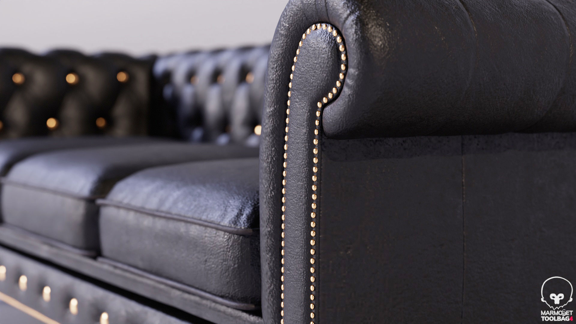 Decorative set statue and Sofa Low-poly 3D model_9