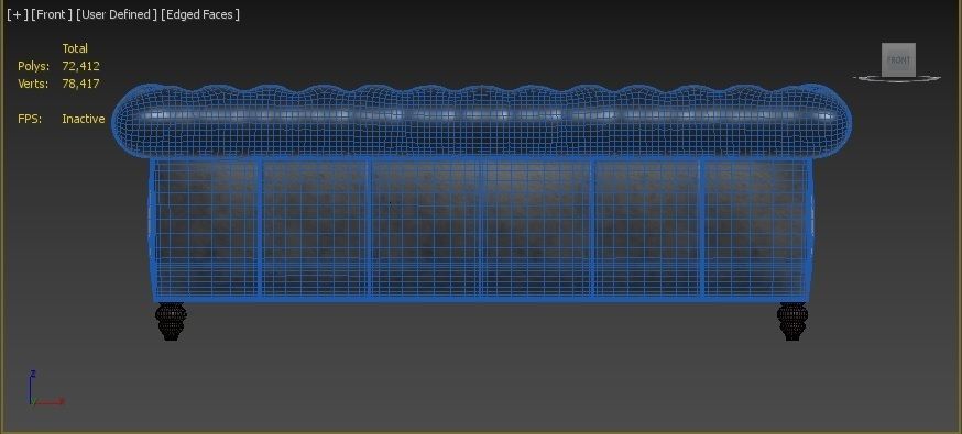 Decorative set statue and Sofa Low-poly 3D model_15