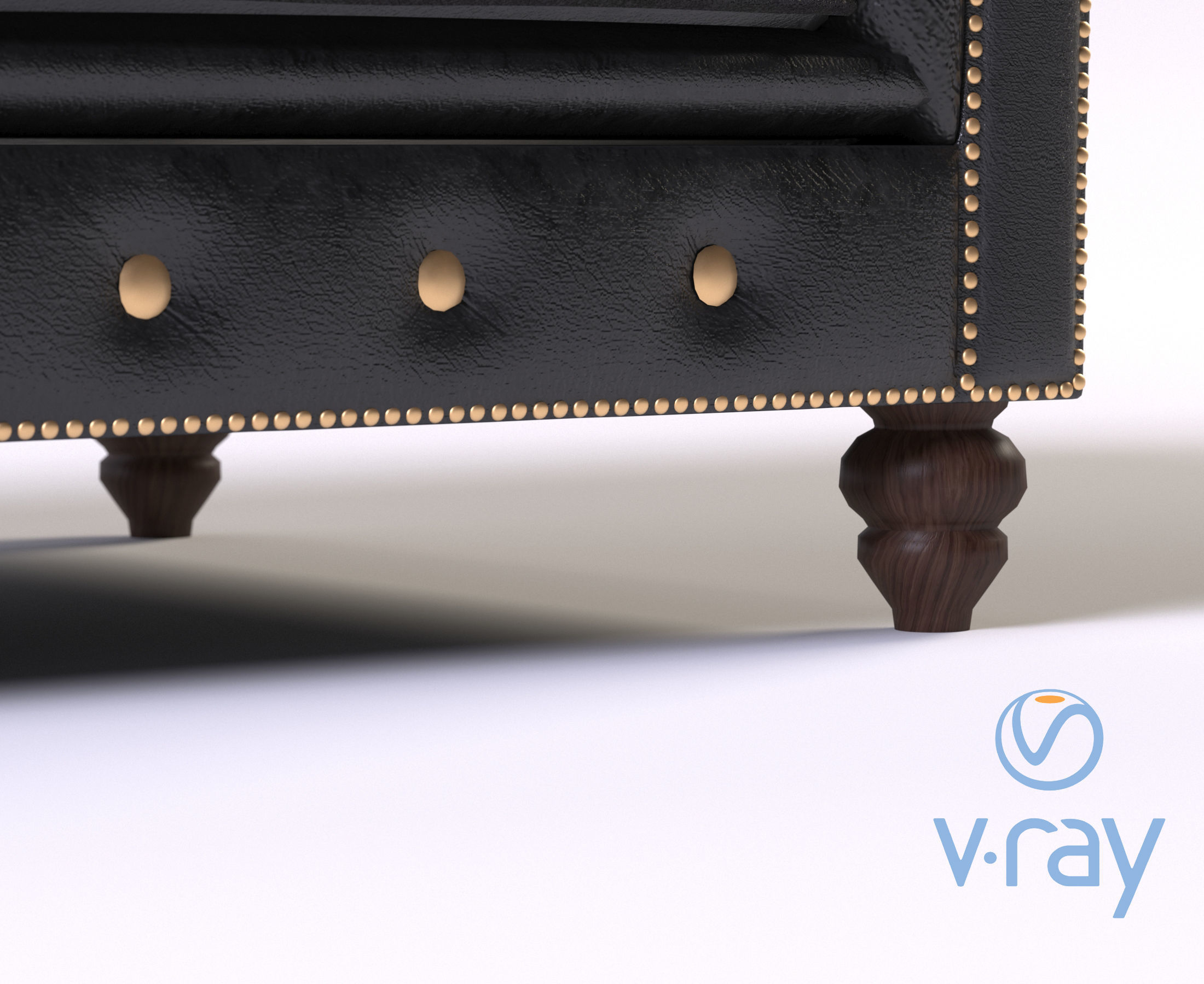 Decorative set statue and Sofa Low-poly 3D model_7