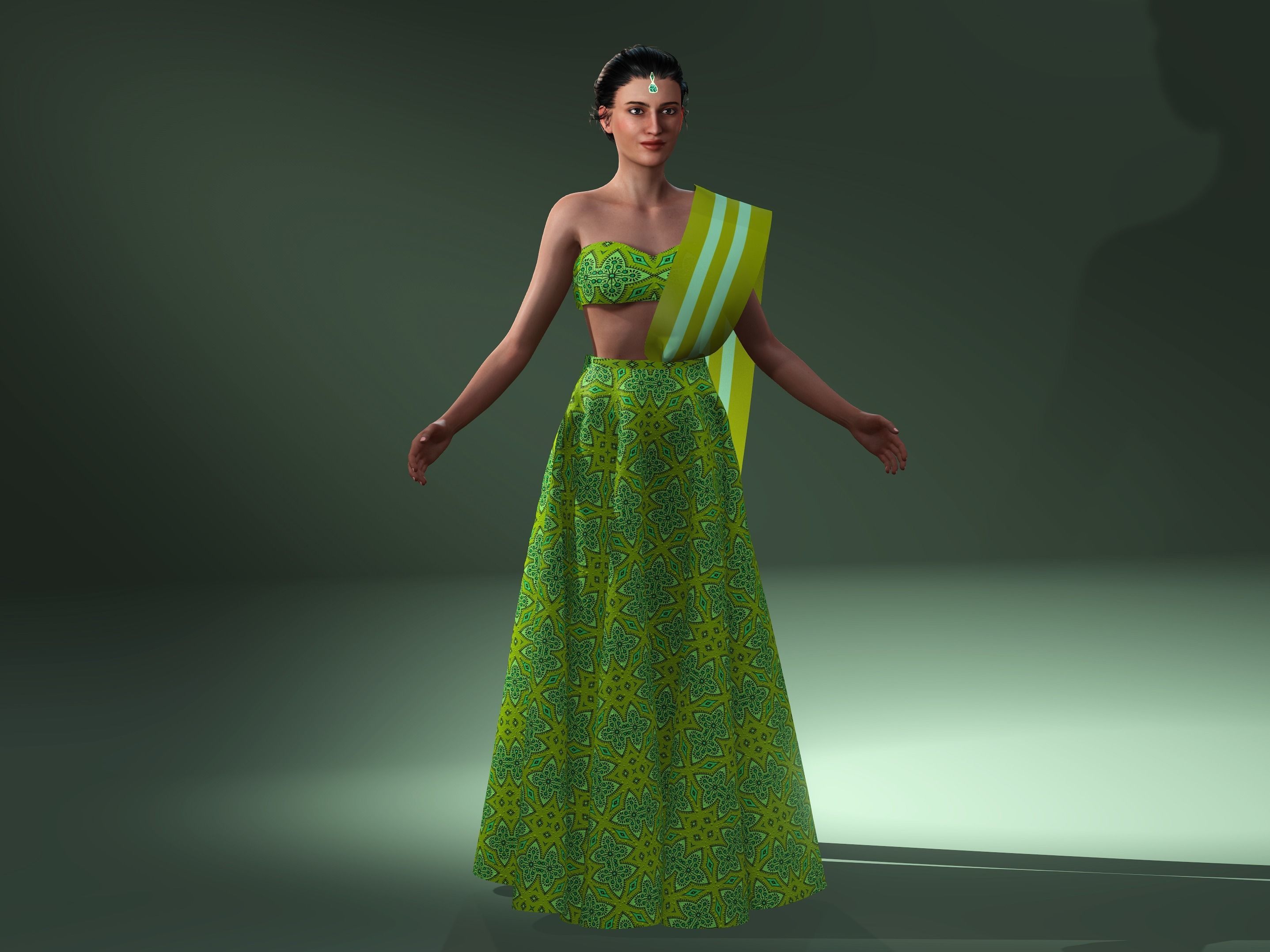 Karina-Female character Low-poly 3D model_3