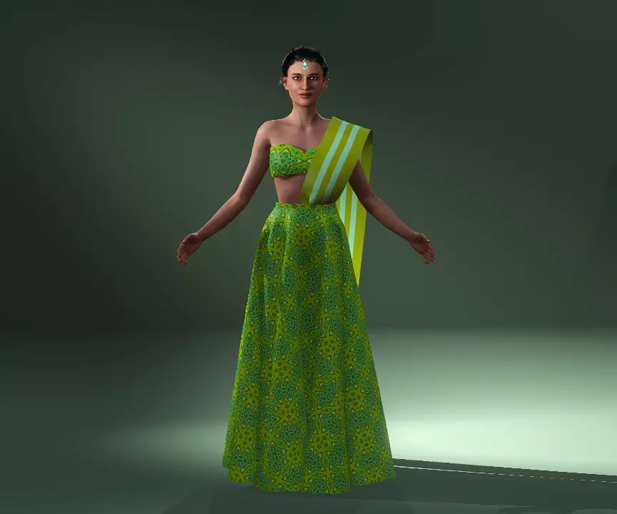 Karina-Female character Low-poly 3D model_0