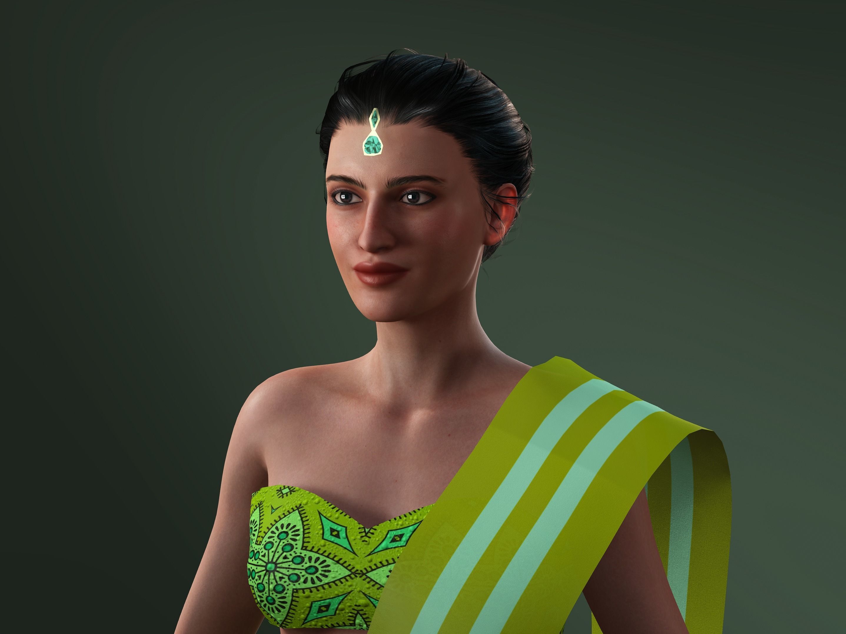 Karina-Female character Low-poly 3D model_1