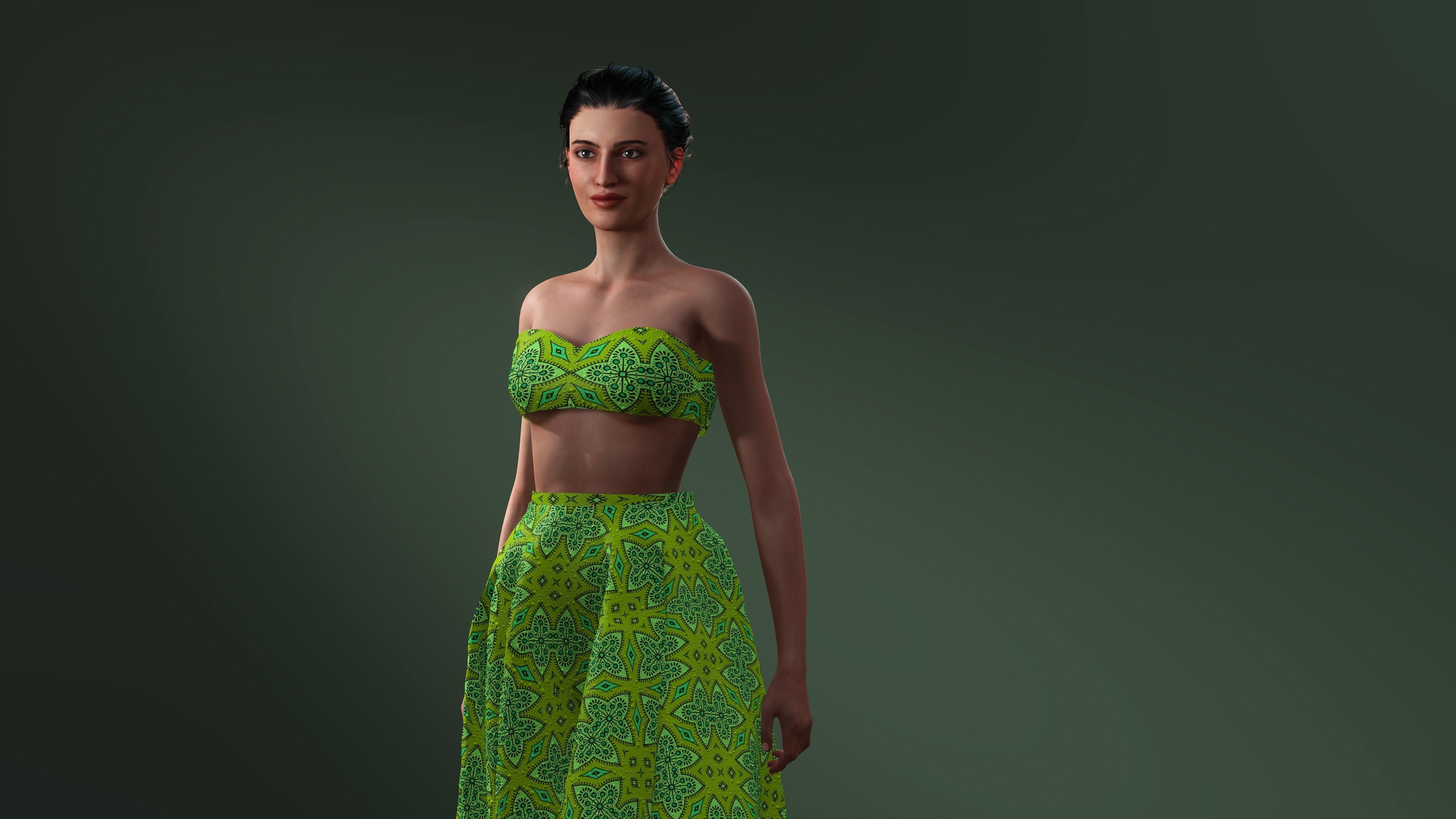 Karina-Female character Low-poly 3D model_6