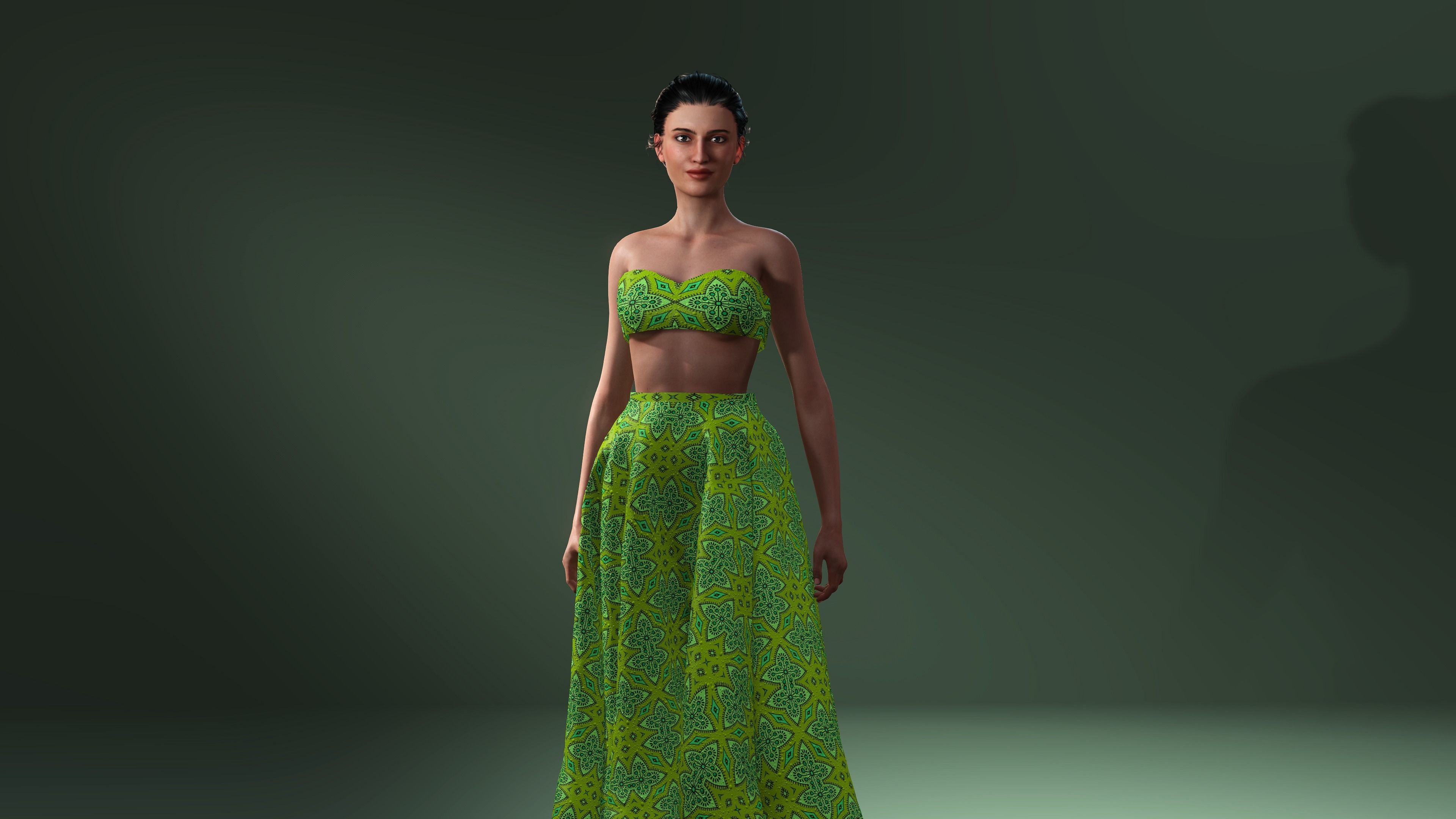 Karina-Female character Low-poly 3D model_5