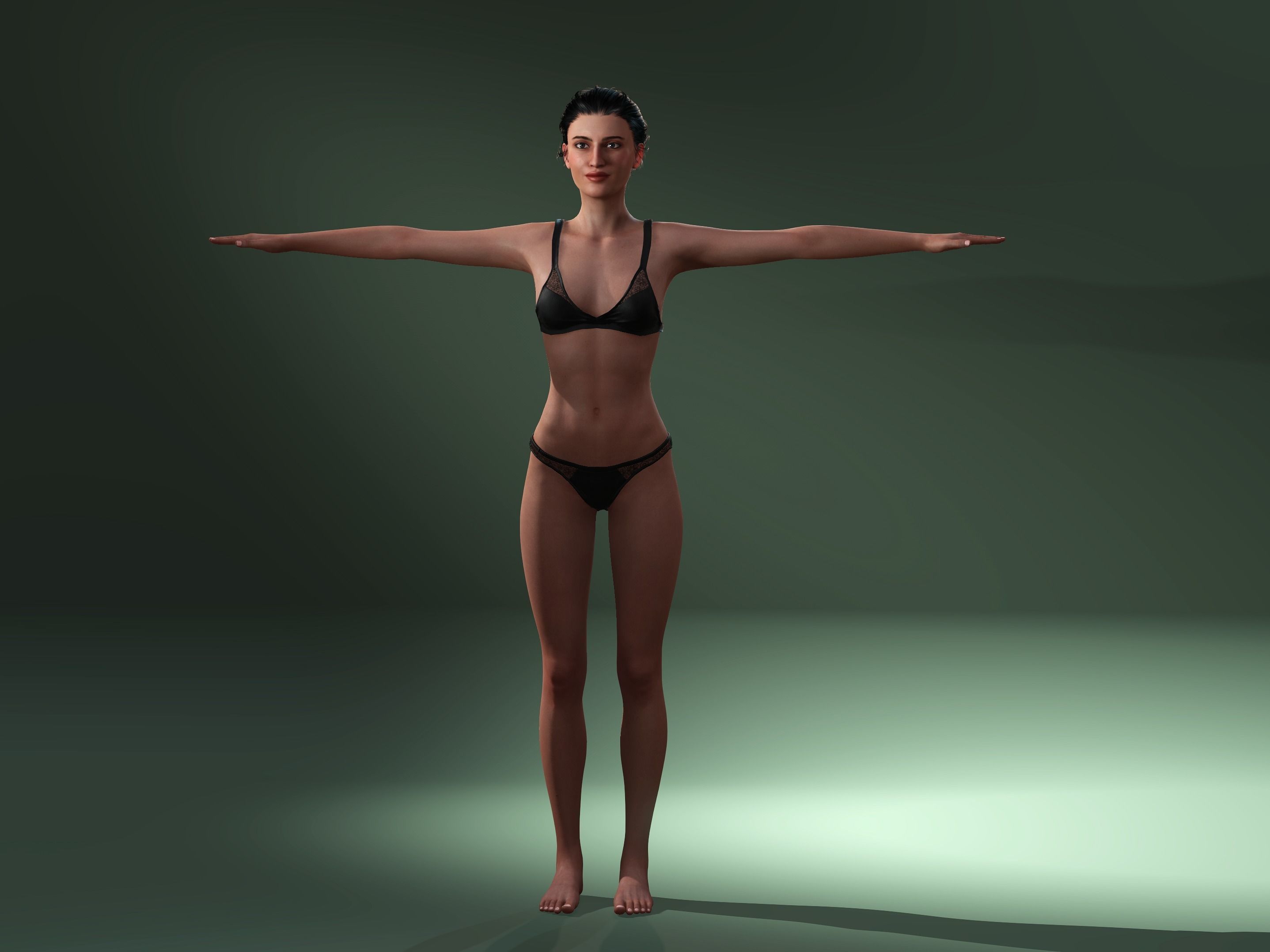 Karina-Female character Low-poly 3D model_7