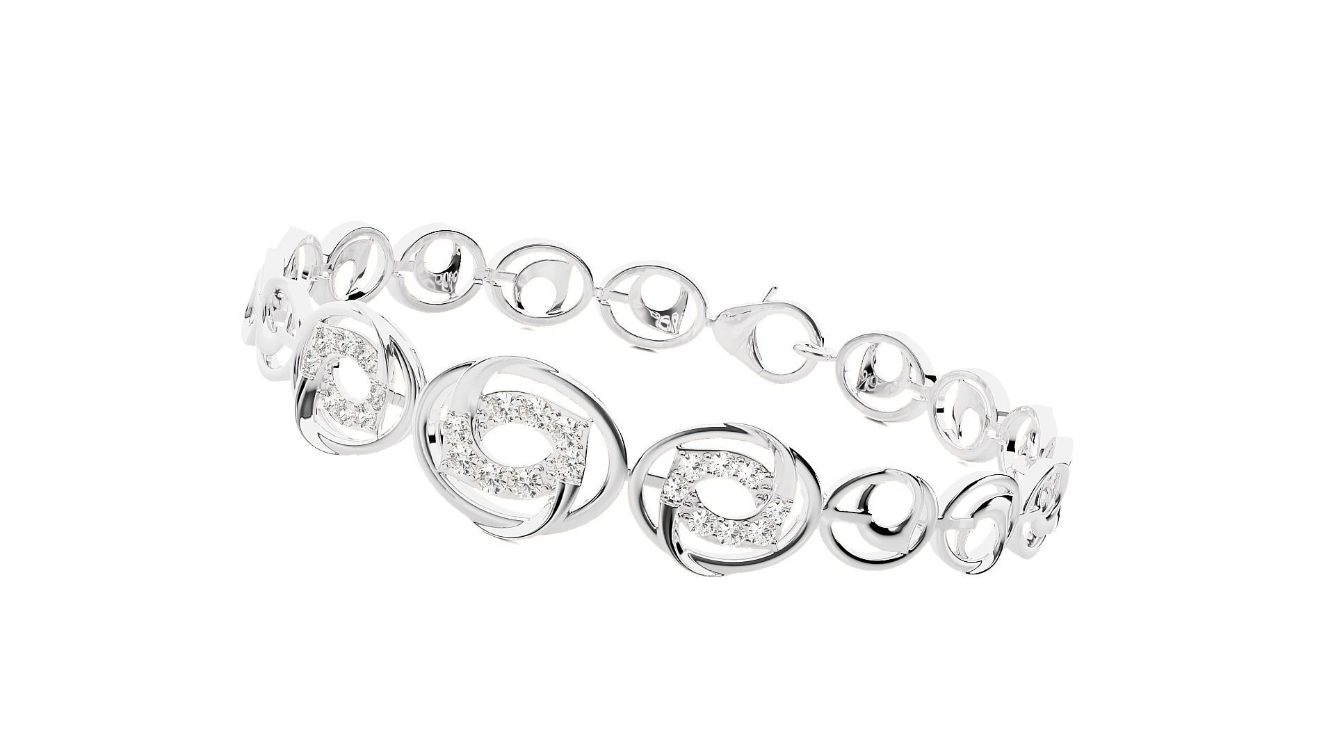 Diamond Bracelet 3D print model  3D print model_6