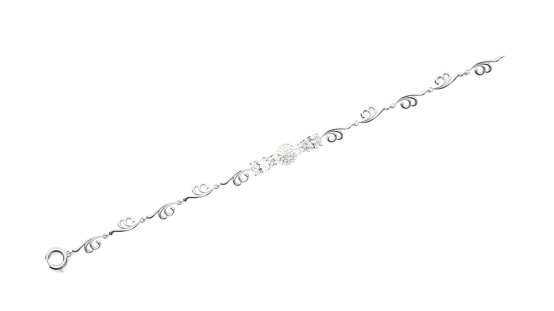 Diamond Bracelet 3D print model  3D print model_5