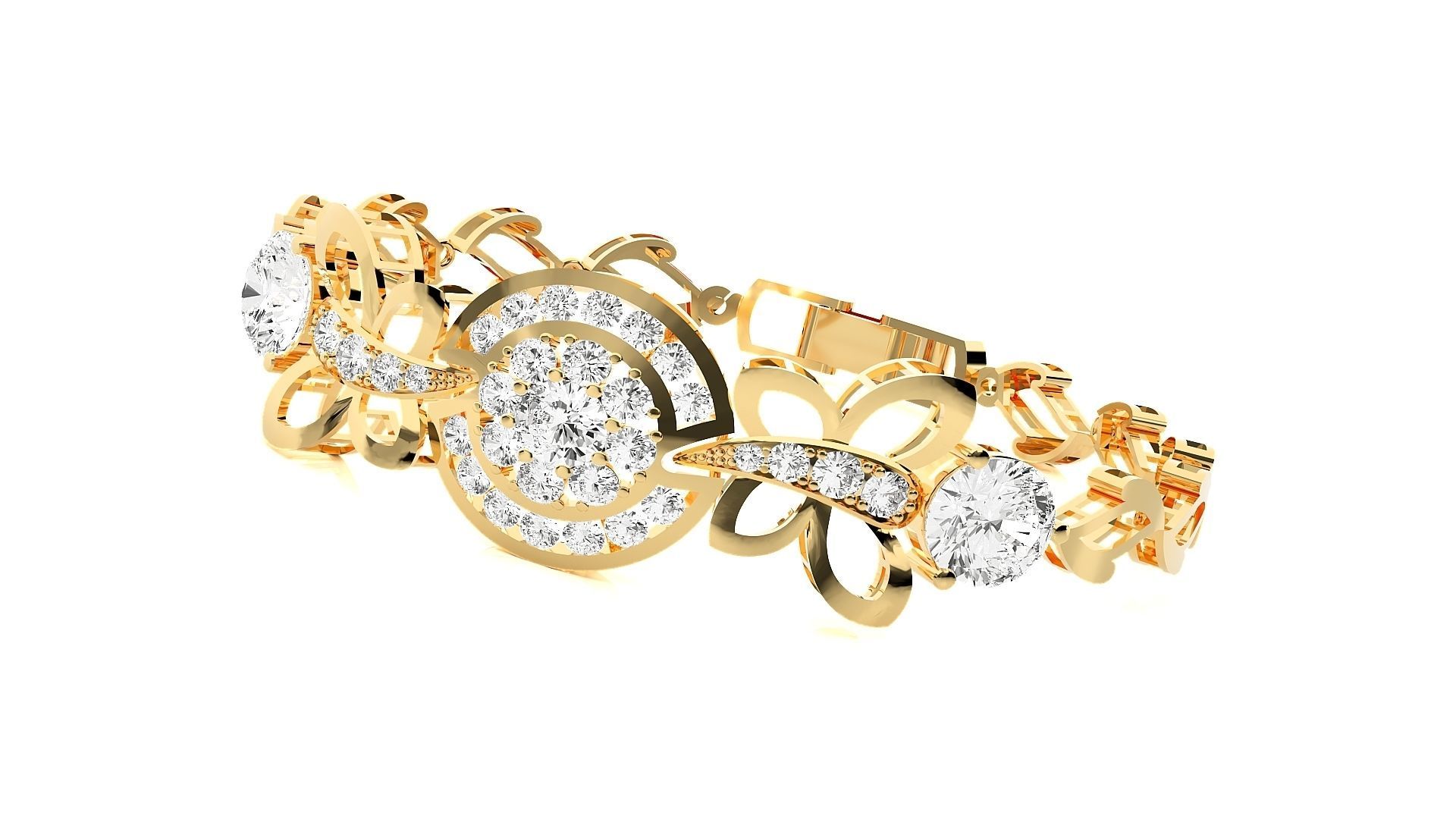 Diamond Bracelet 3D print model  3D print model_8