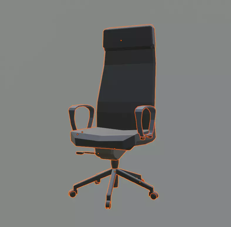 Low poly ofice chair Free low-poly 3D model