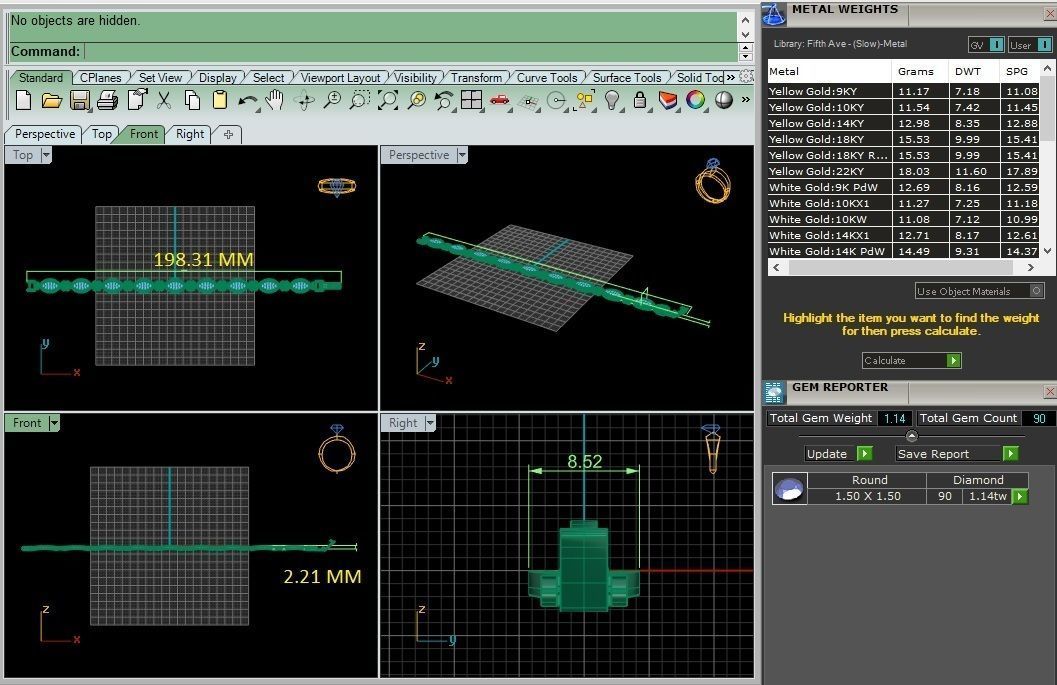 Diamond Bracelet 3D print model  3D print model_4