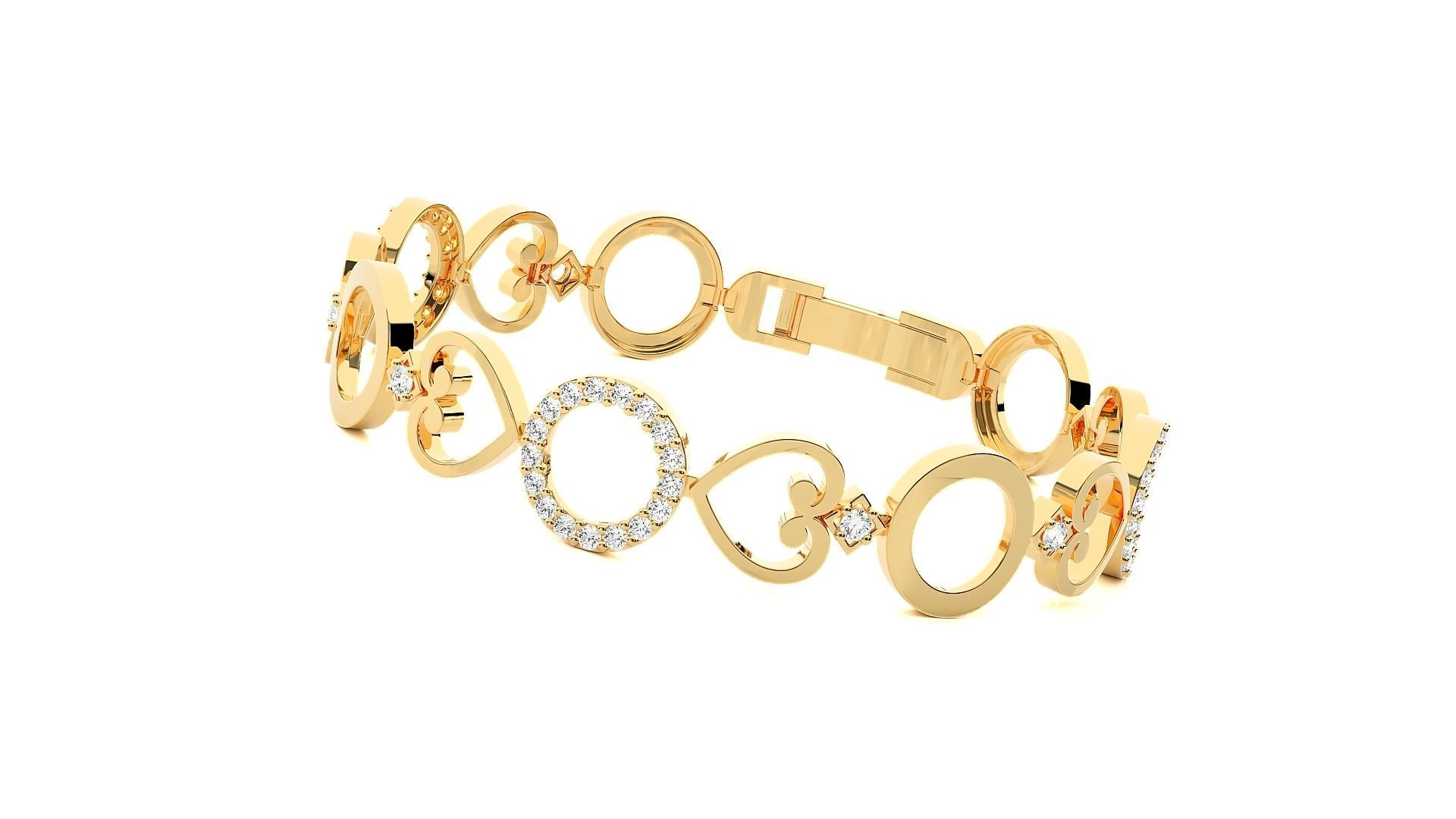 Diamond Bracelet 3D print model  3D print model_8