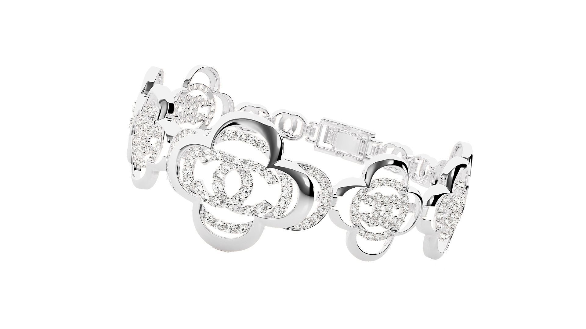 Diamond Bracelet 3D print model  3D print model_6