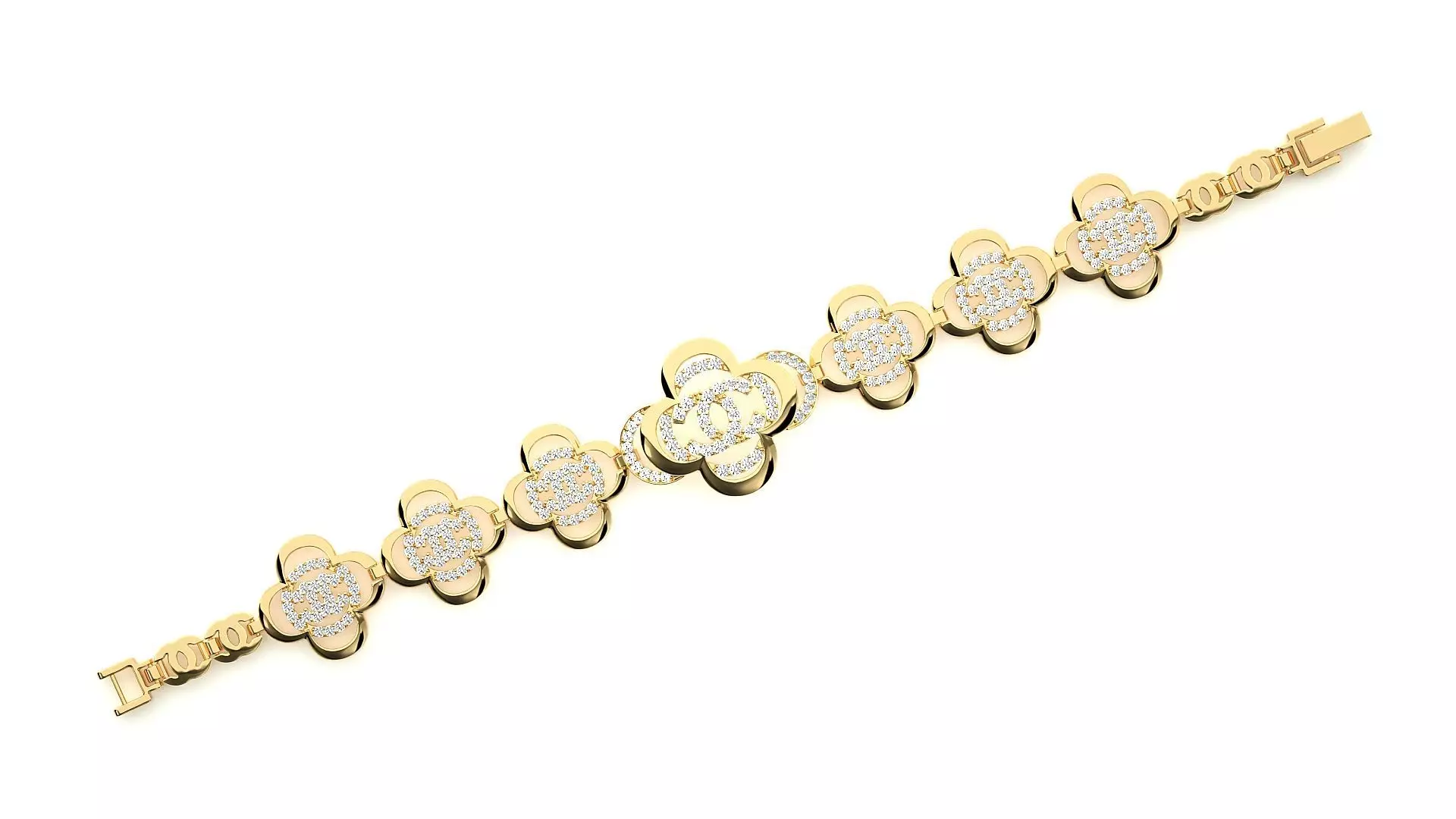 Diamond Bracelet 3D print model  3D print model_0