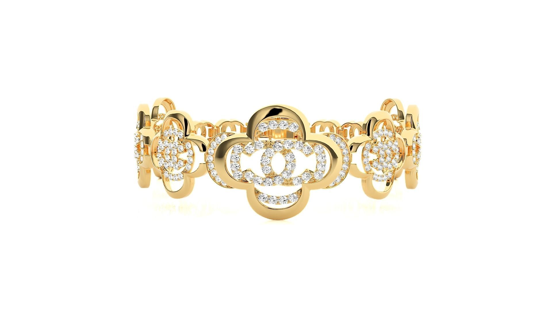 Diamond Bracelet 3D print model  3D print model_9