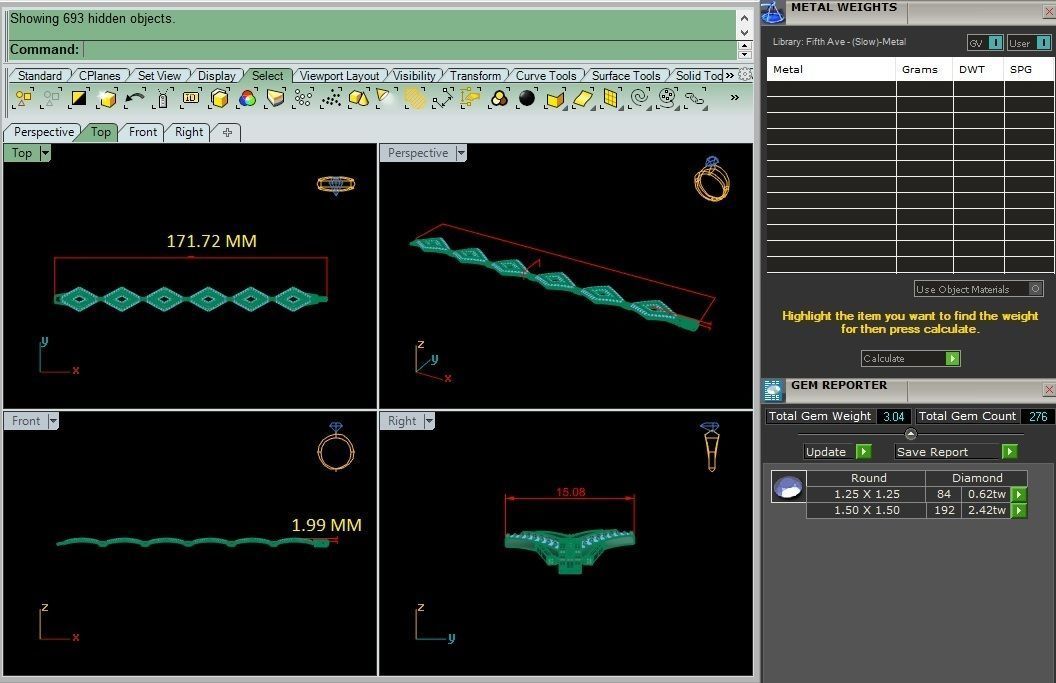 Diamond Bracelet 3D print model  3D print model_4