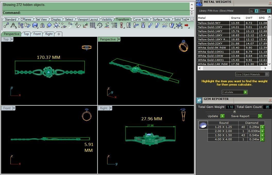 Diamond Bracelet 3D print model   3D print model_4