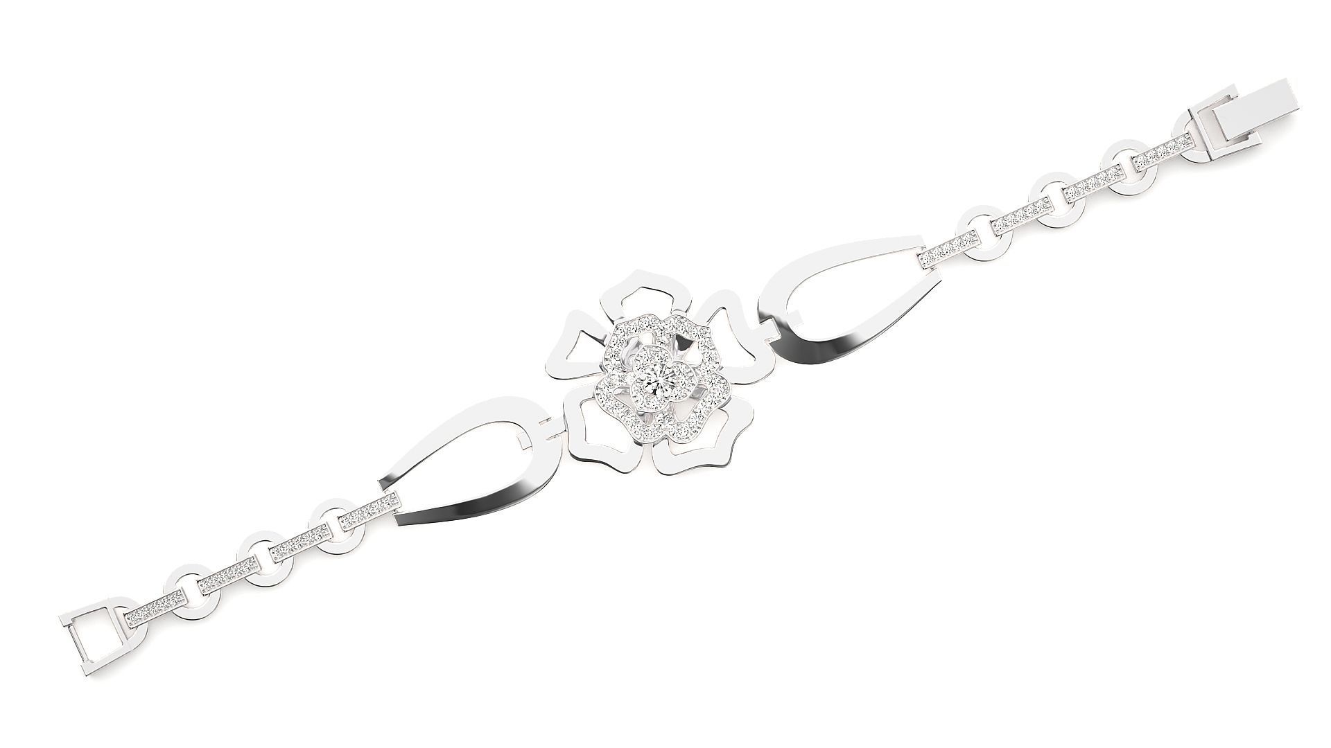 Diamond Bracelet 3D print model   3D print model_5