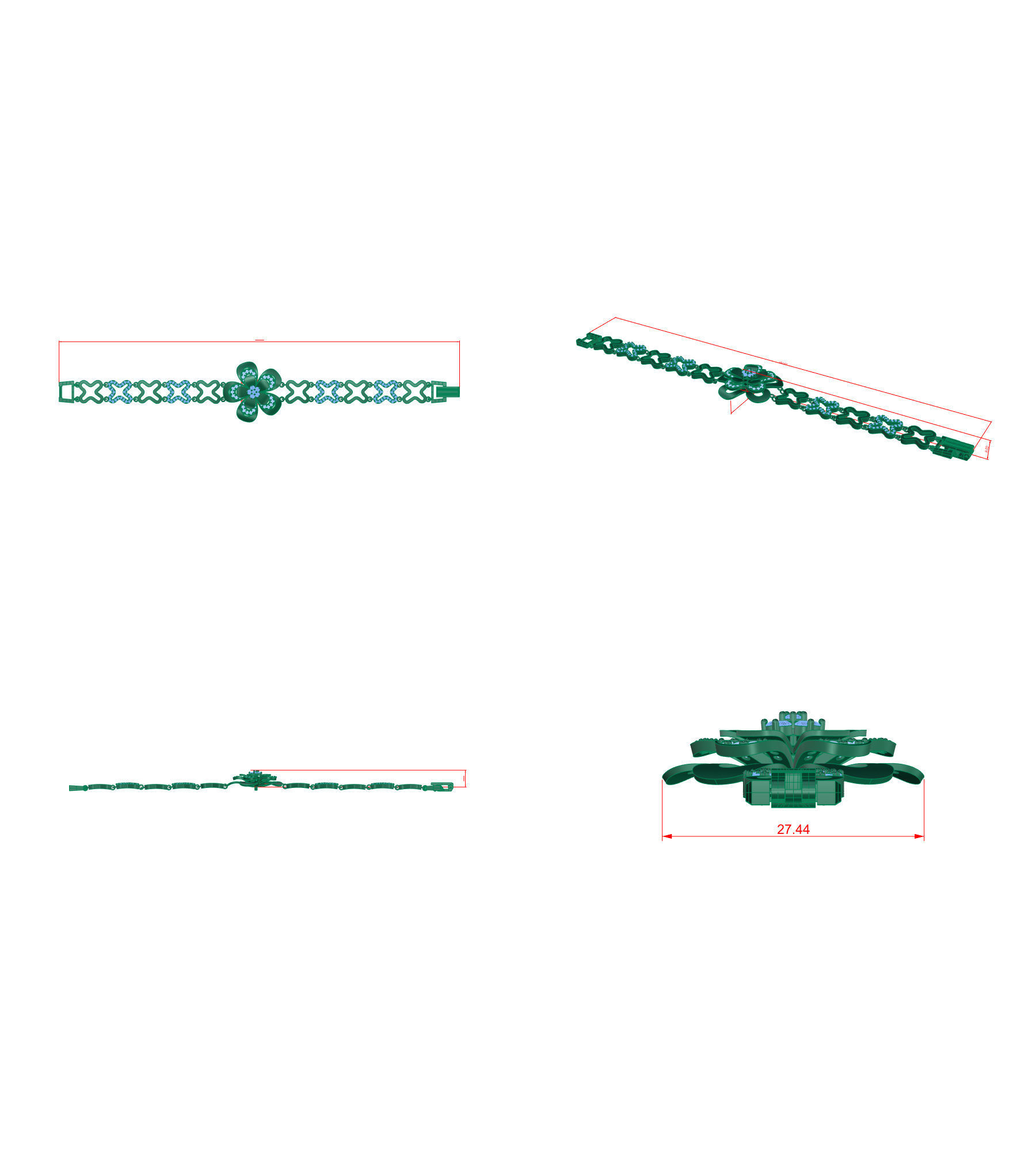 Diamond Bracelet 3D print model 3D print model_1