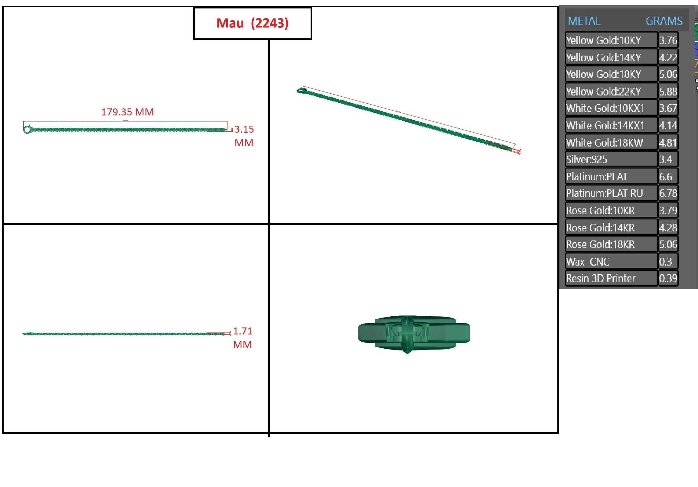 Diamond Bracelet 3D print model  3D print model_2