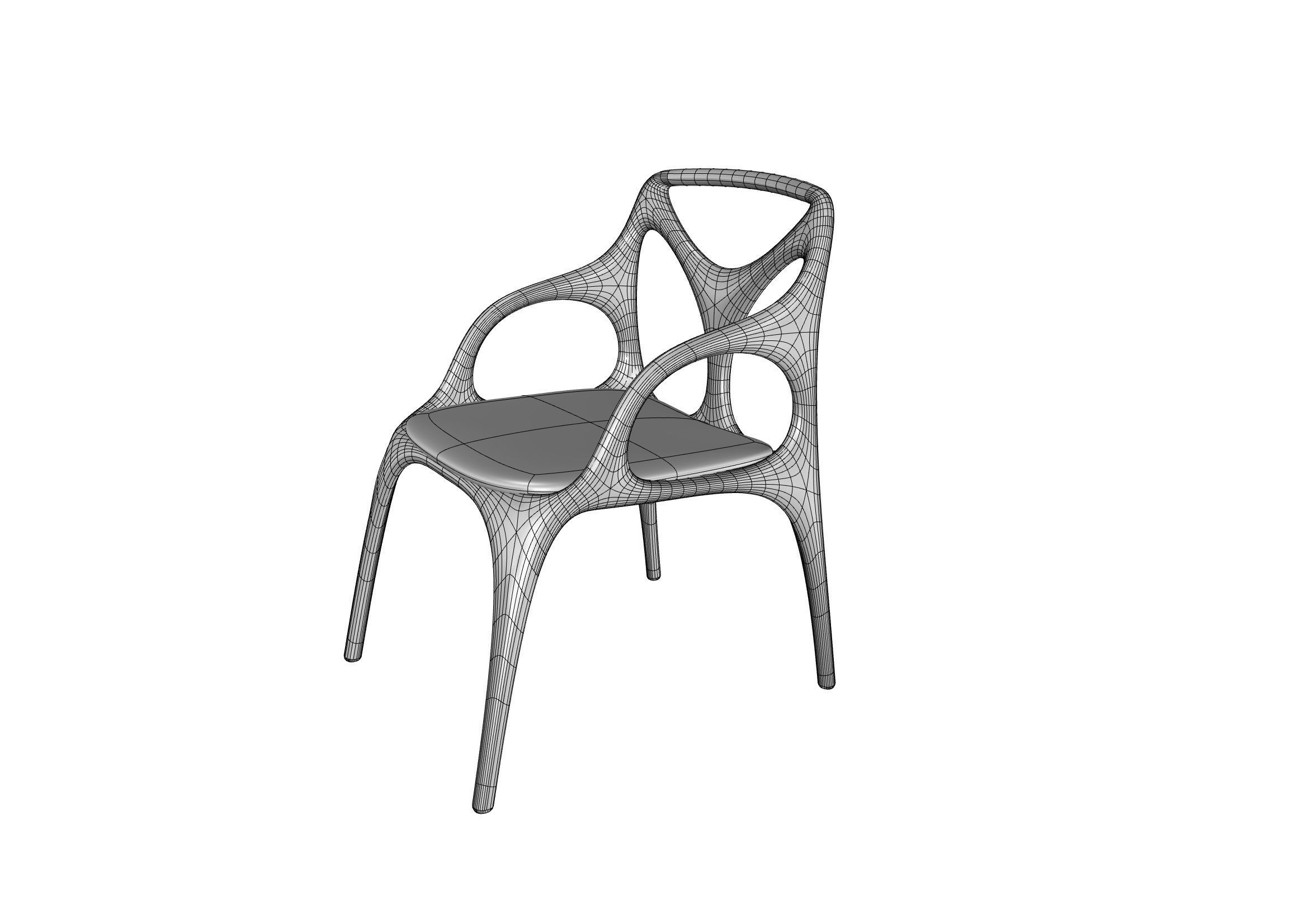 Carbon Fiber Chair 3D model_5