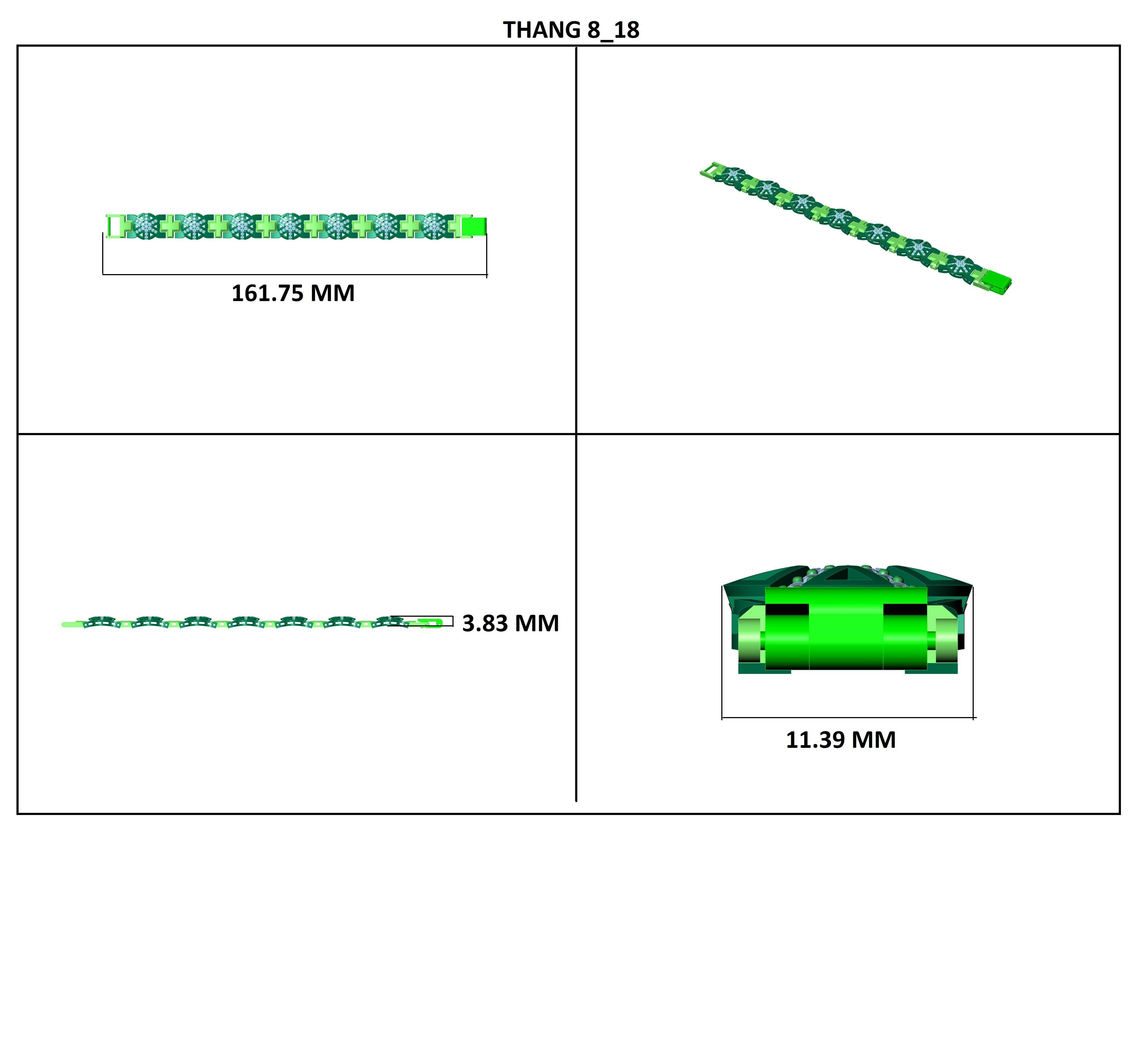 Diamond Bracelet 3D print model  3D print model_4