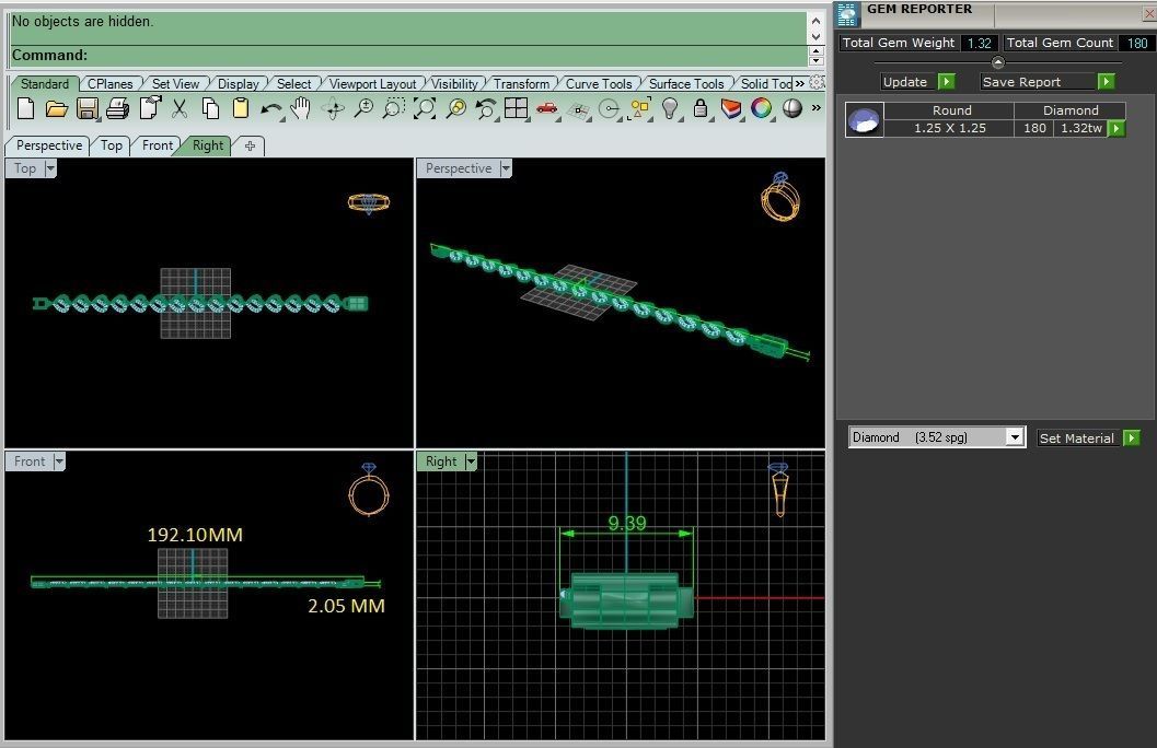 Diamond Bracelet 3D print model  3D print model_4