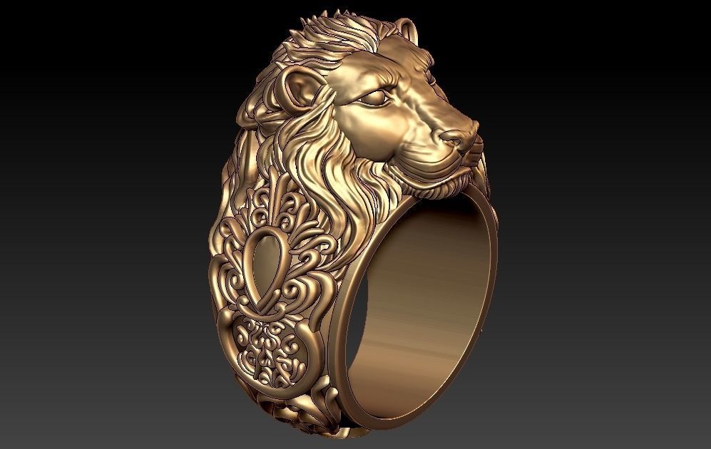 Lion ring  3D print model_2