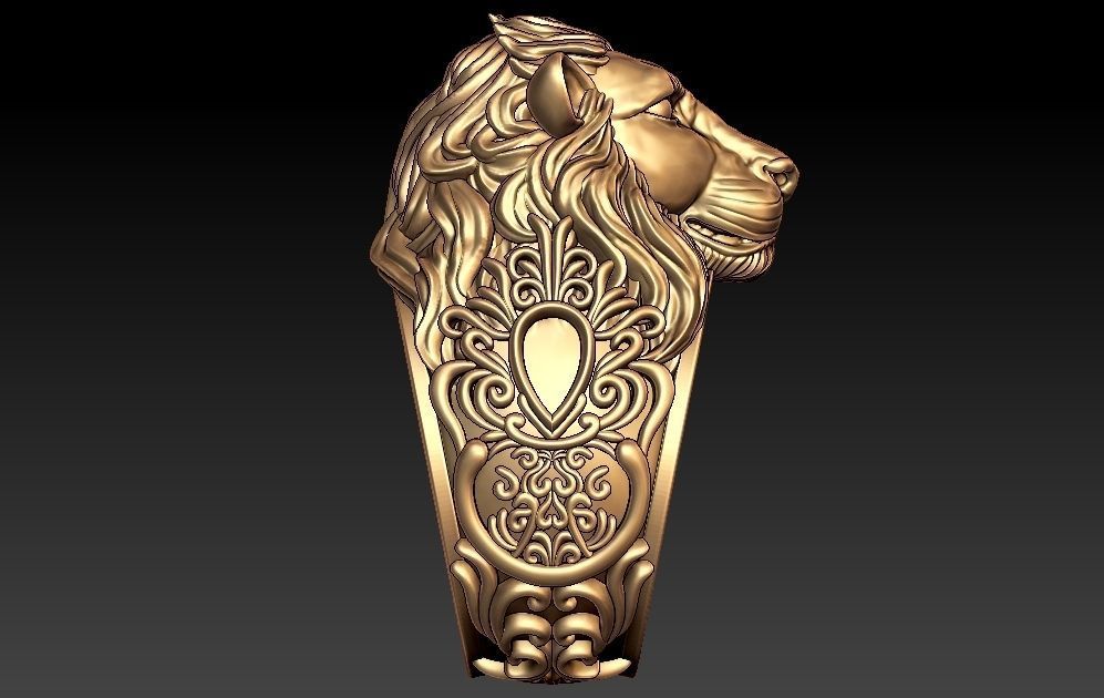 Lion ring  3D print model_3