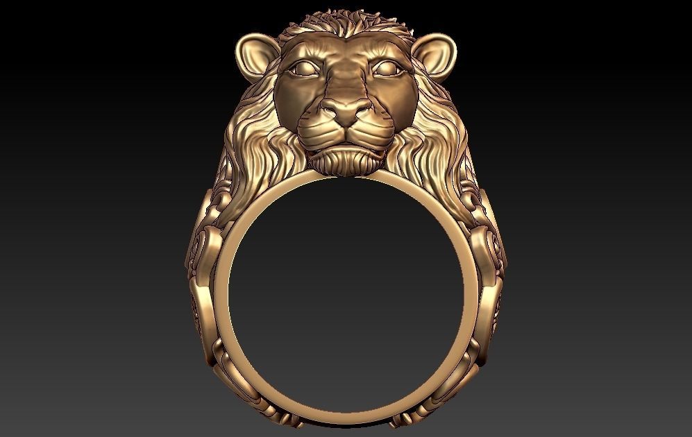 Lion ring  3D print model_1
