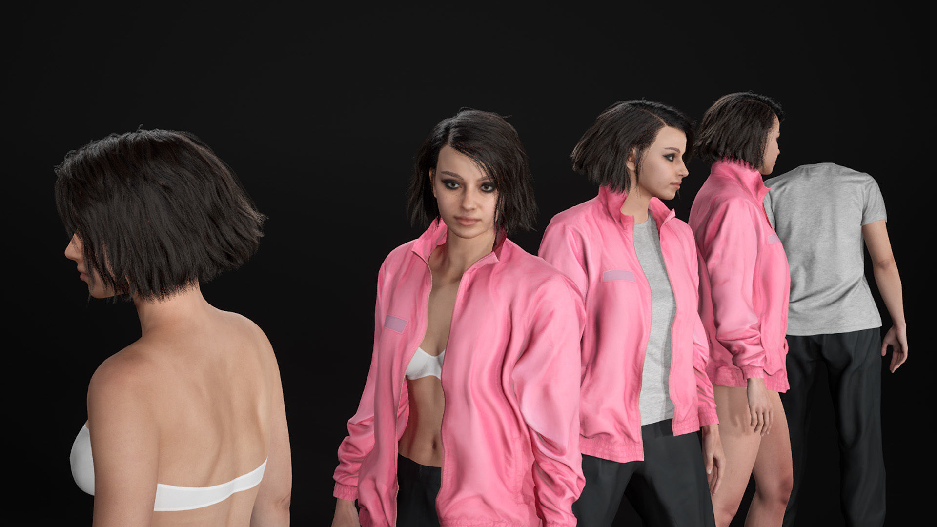 Mens and Womens Sport Suits - Modular - Rigged 3D Model Collection_27