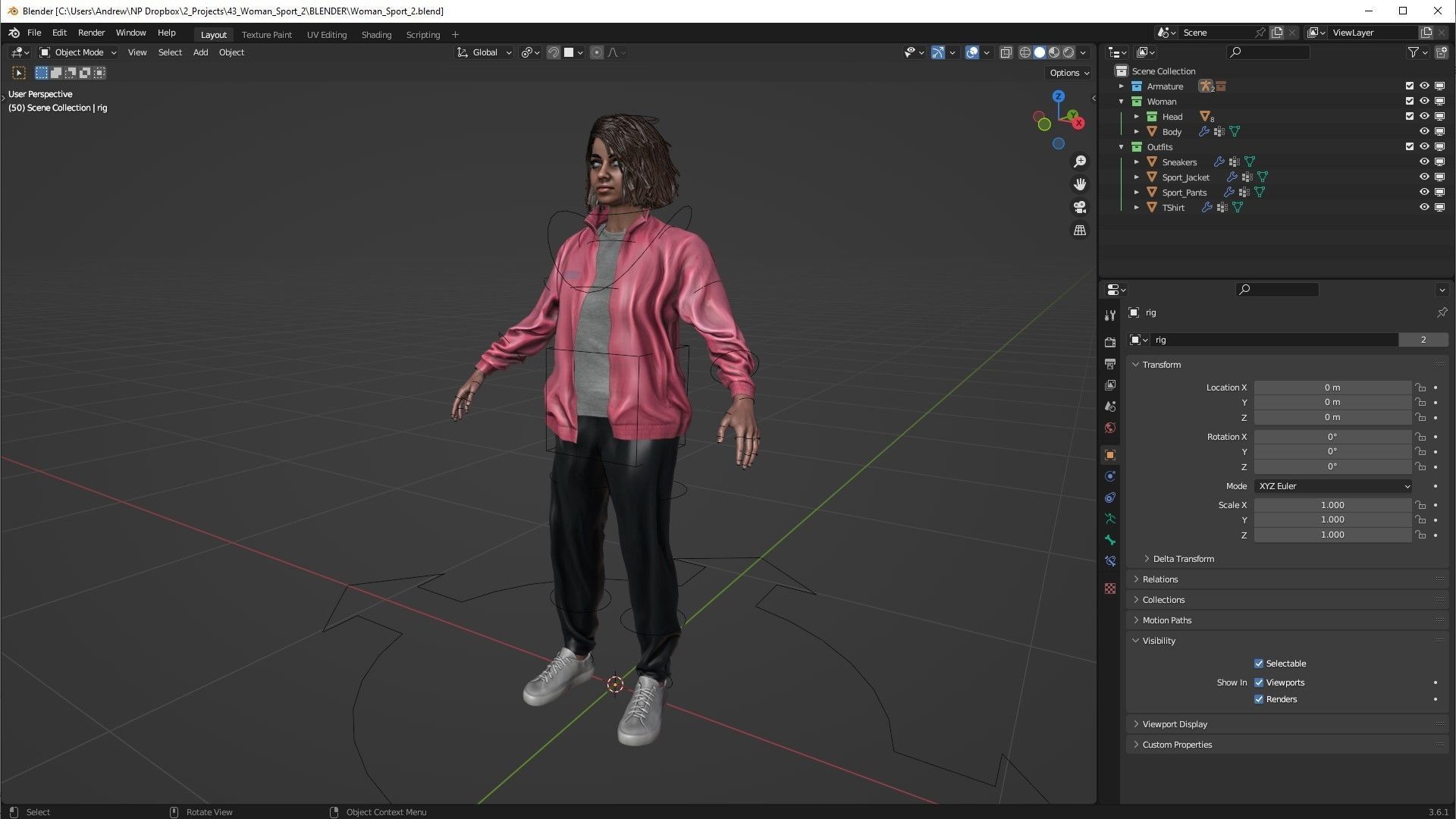 Mens and Womens Sport Suits - Modular - Rigged 3D Model Collection_10
