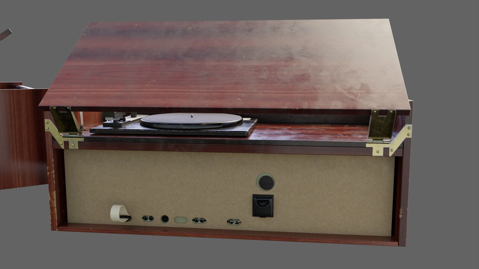 Radiola Ural 114 Vinyl Player Low-poly 3D model_6