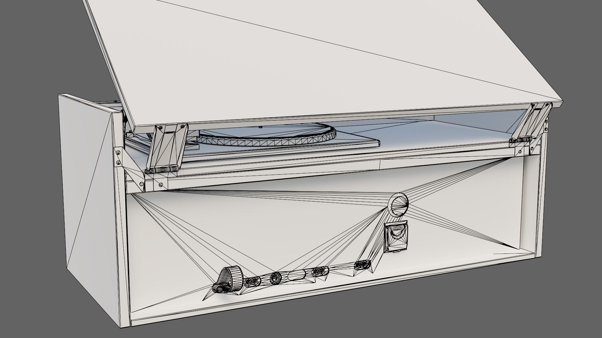 Radiola Ural 114 Vinyl Player Low-poly 3D model_9