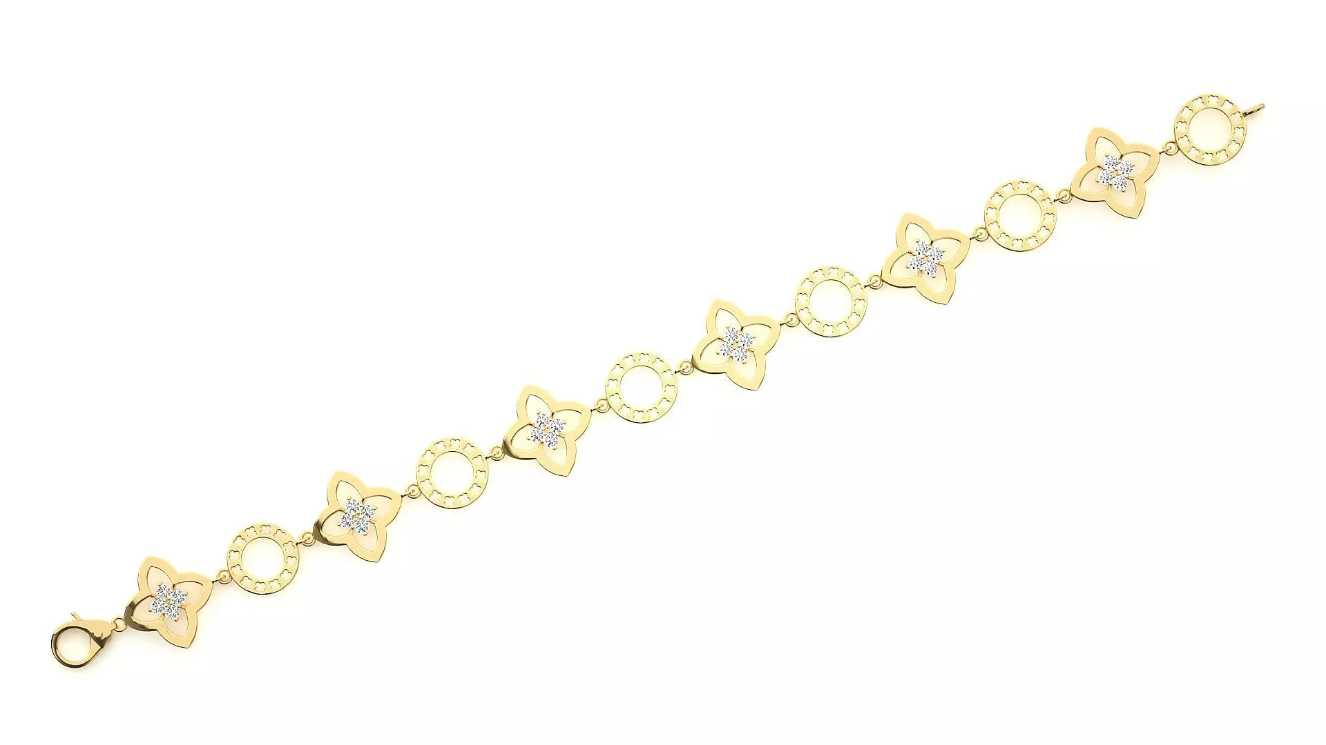 Diamond Bracelet 3D print model  3D print model_0