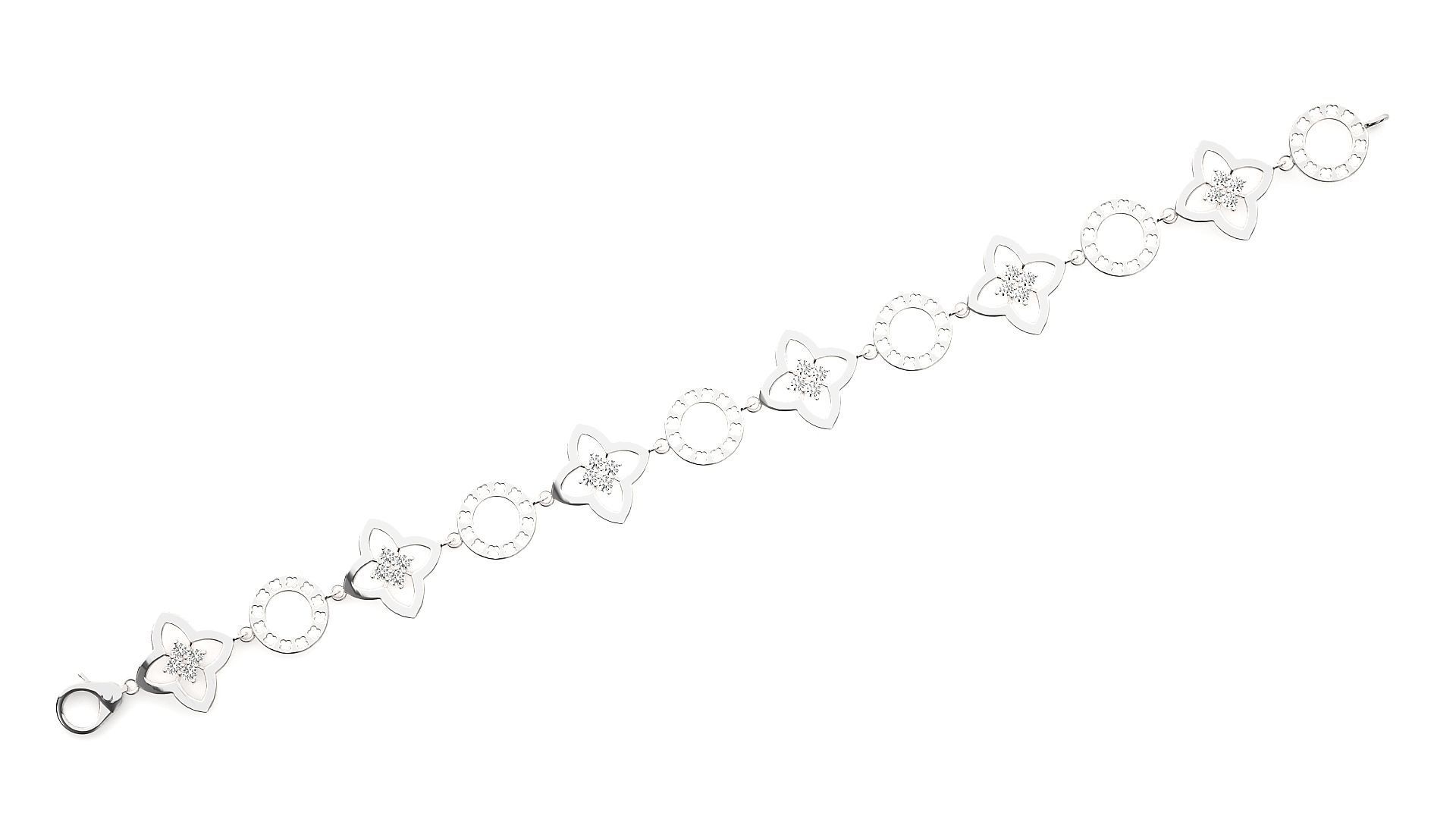 Diamond Bracelet 3D print model  3D print model_5