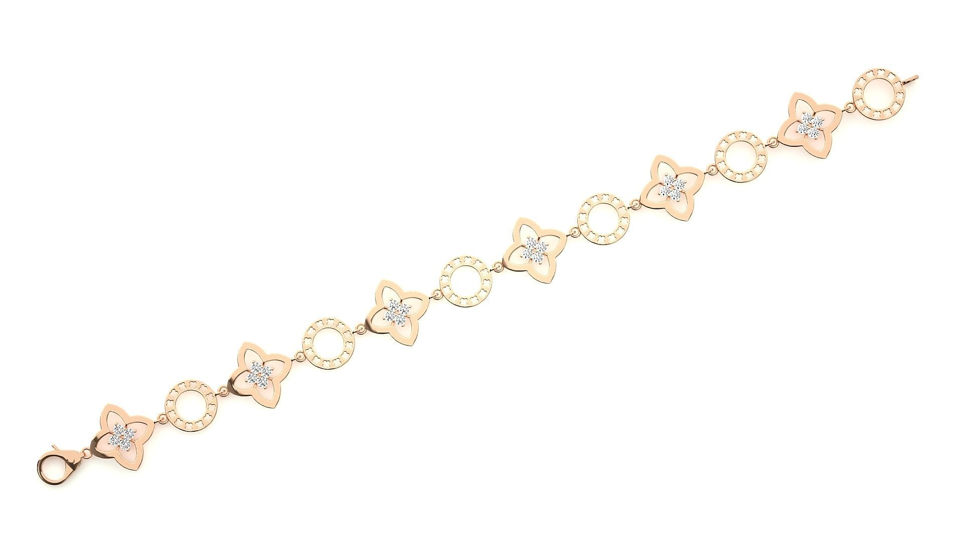 Diamond Bracelet 3D print model  3D print model_1