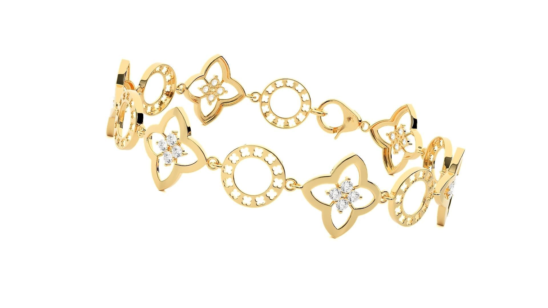 Diamond Bracelet 3D print model  3D print model_8