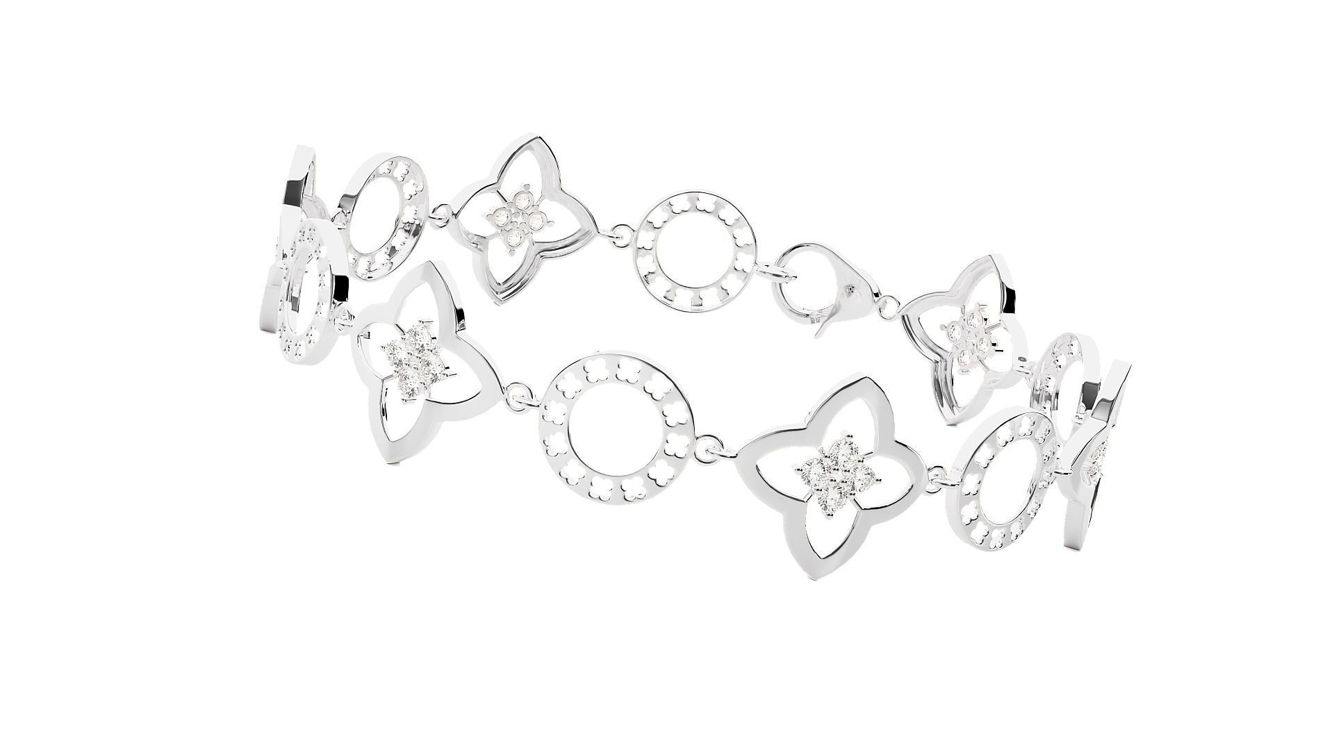 Diamond Bracelet 3D print model  3D print model_6