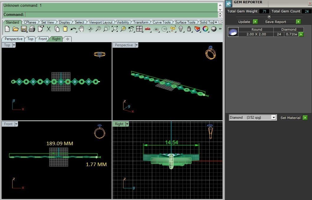 Diamond Bracelet 3D print model  3D print model_4