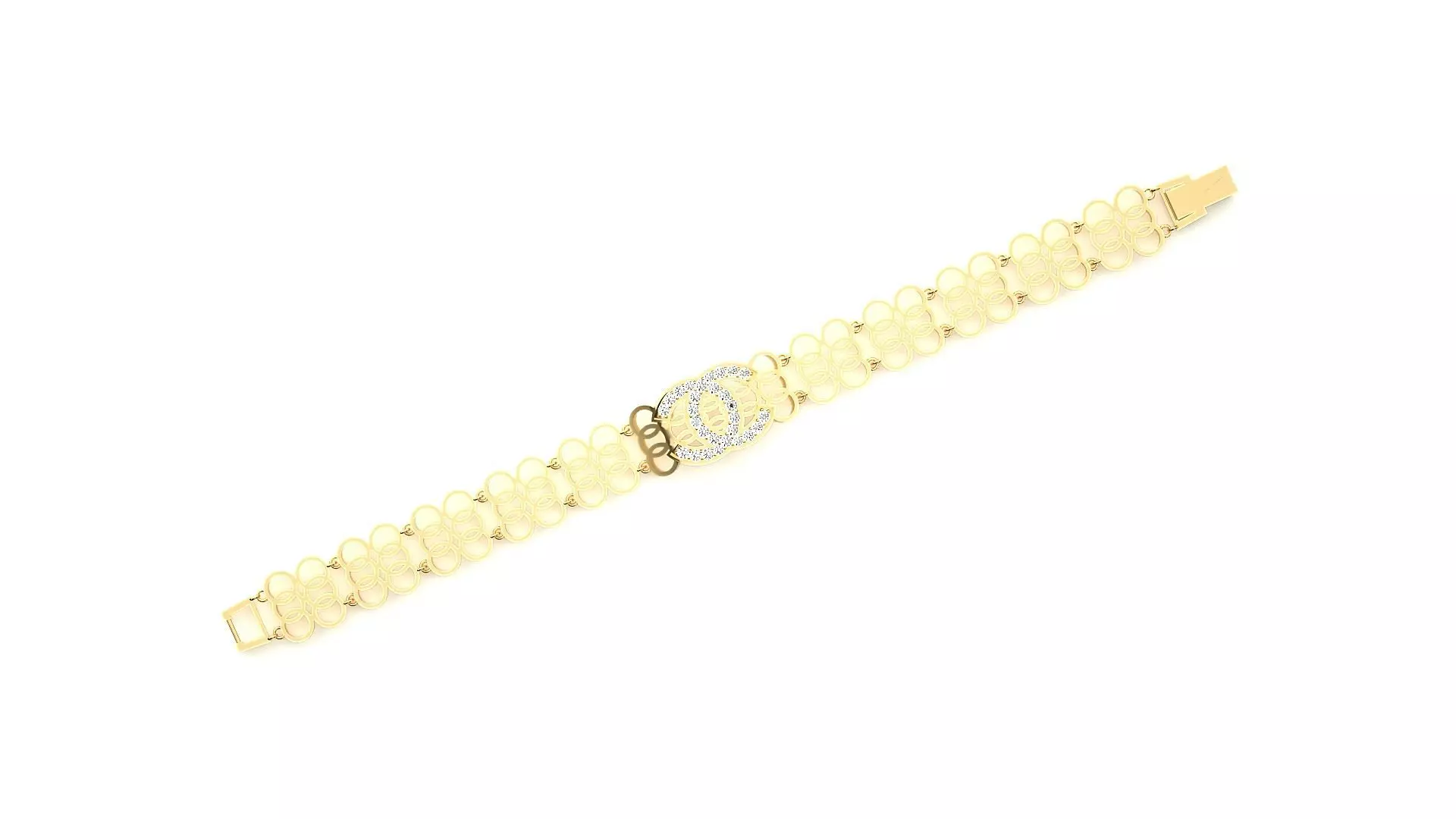 Diamond Bracelet 3D print model  3D print model_0