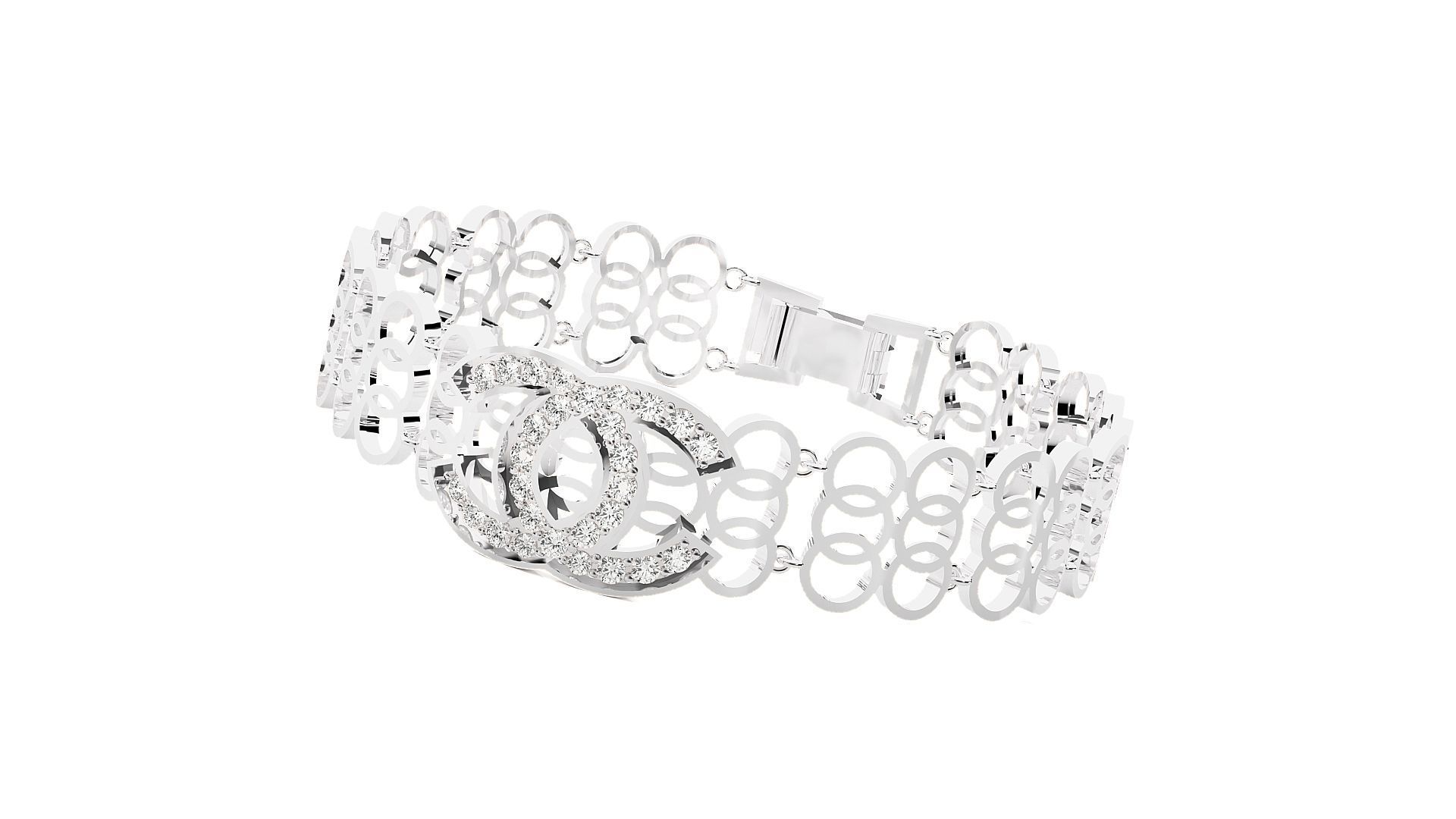 Diamond Bracelet 3D print model  3D print model_6