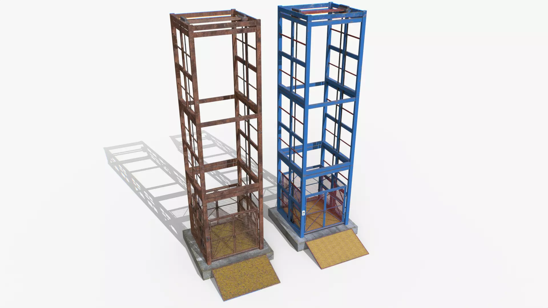 Industrial Elevator Modular Low-poly 3D model