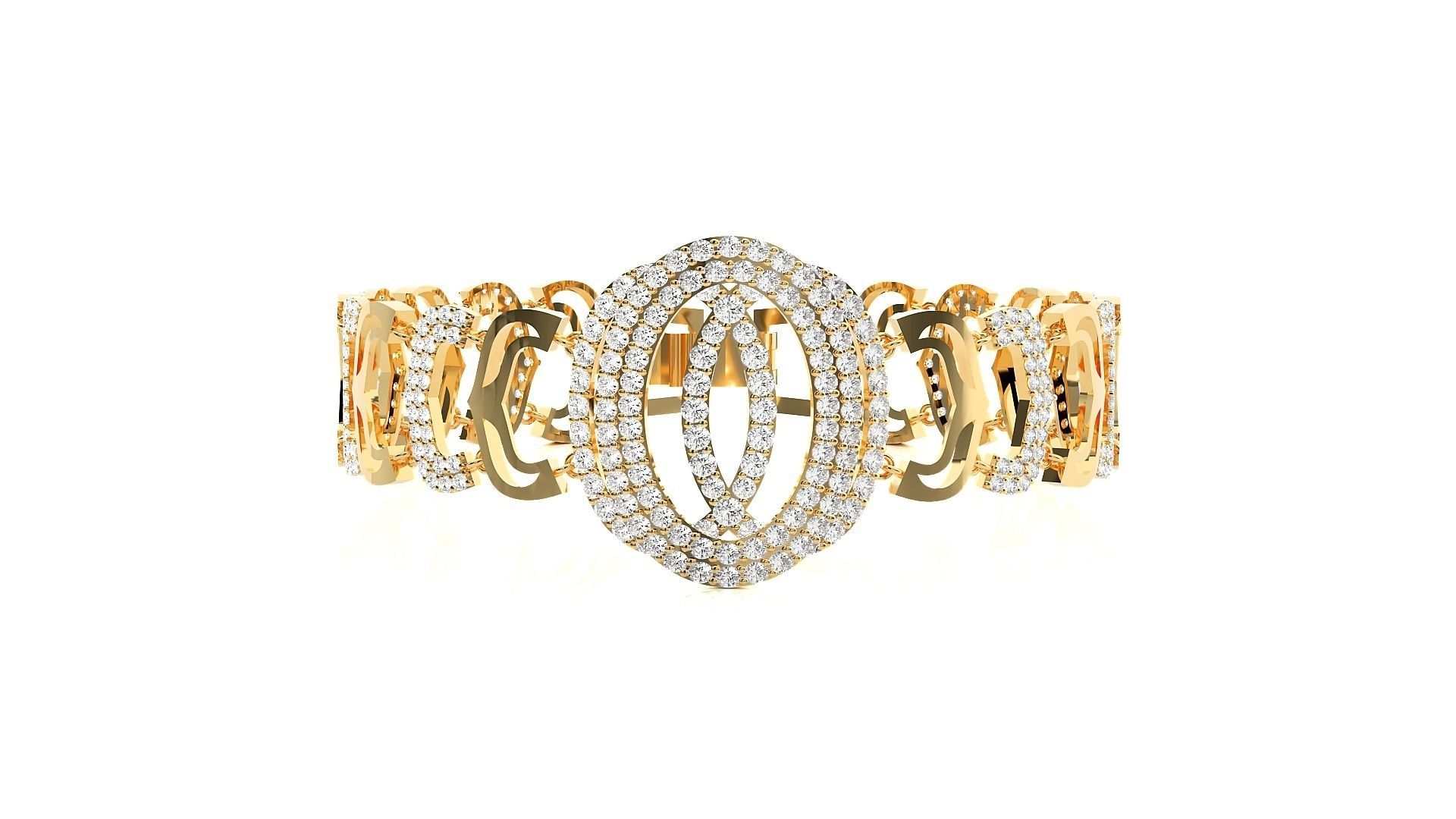 Diamond Bracelet 3D print model  3D print model_9