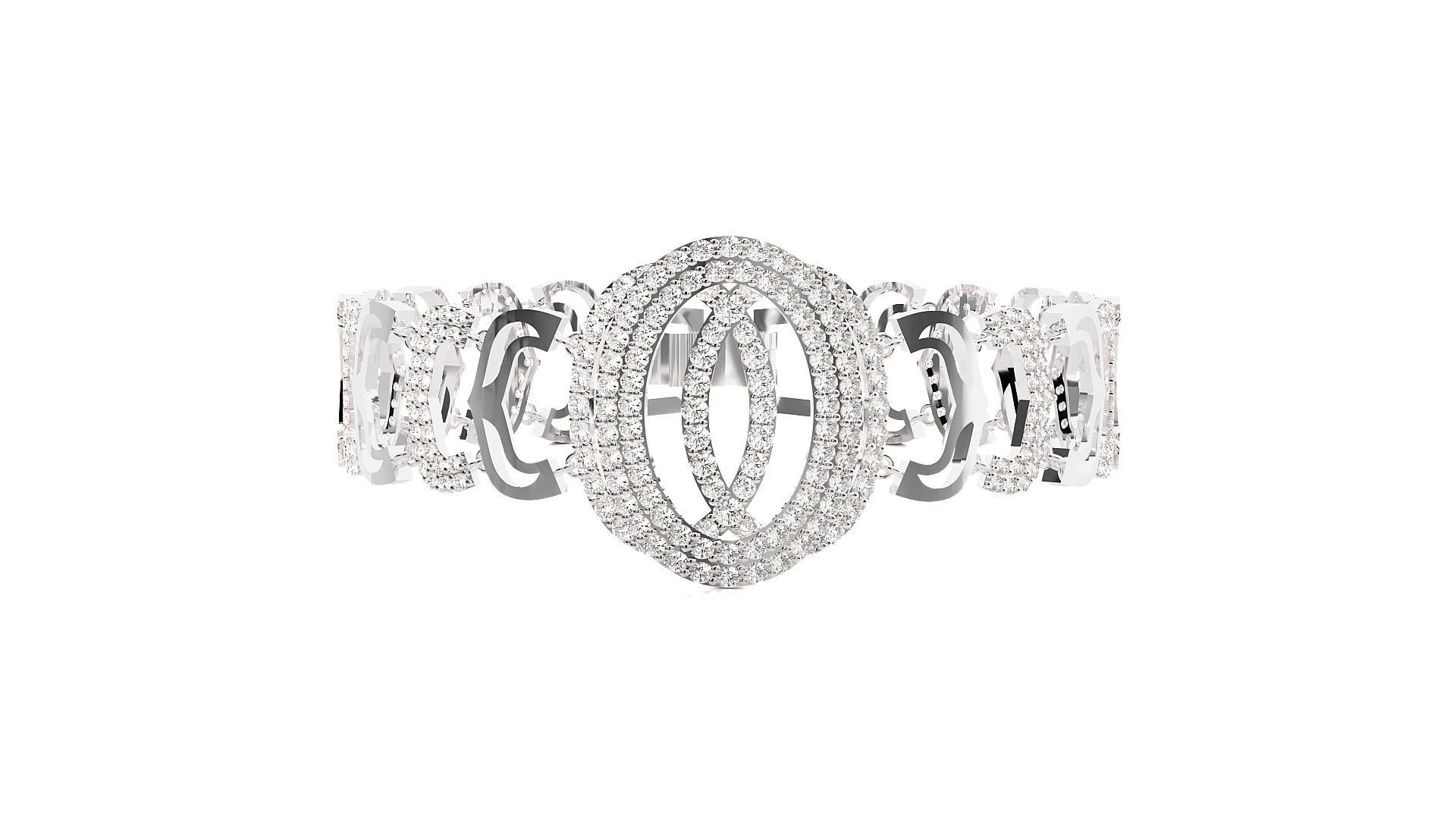 Diamond Bracelet 3D print model  3D print model_7