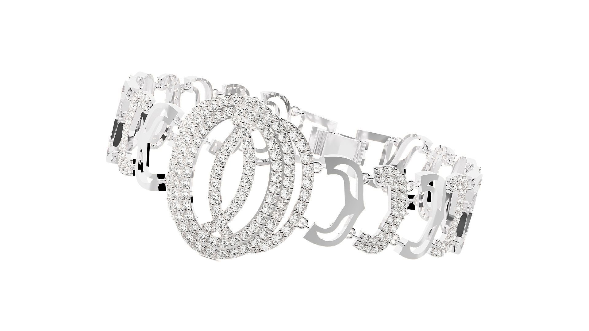 Diamond Bracelet 3D print model  3D print model_6