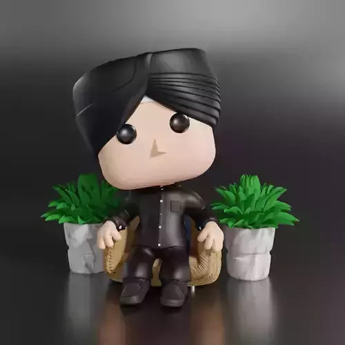 Indian Funkopop  Low-poly 3D model