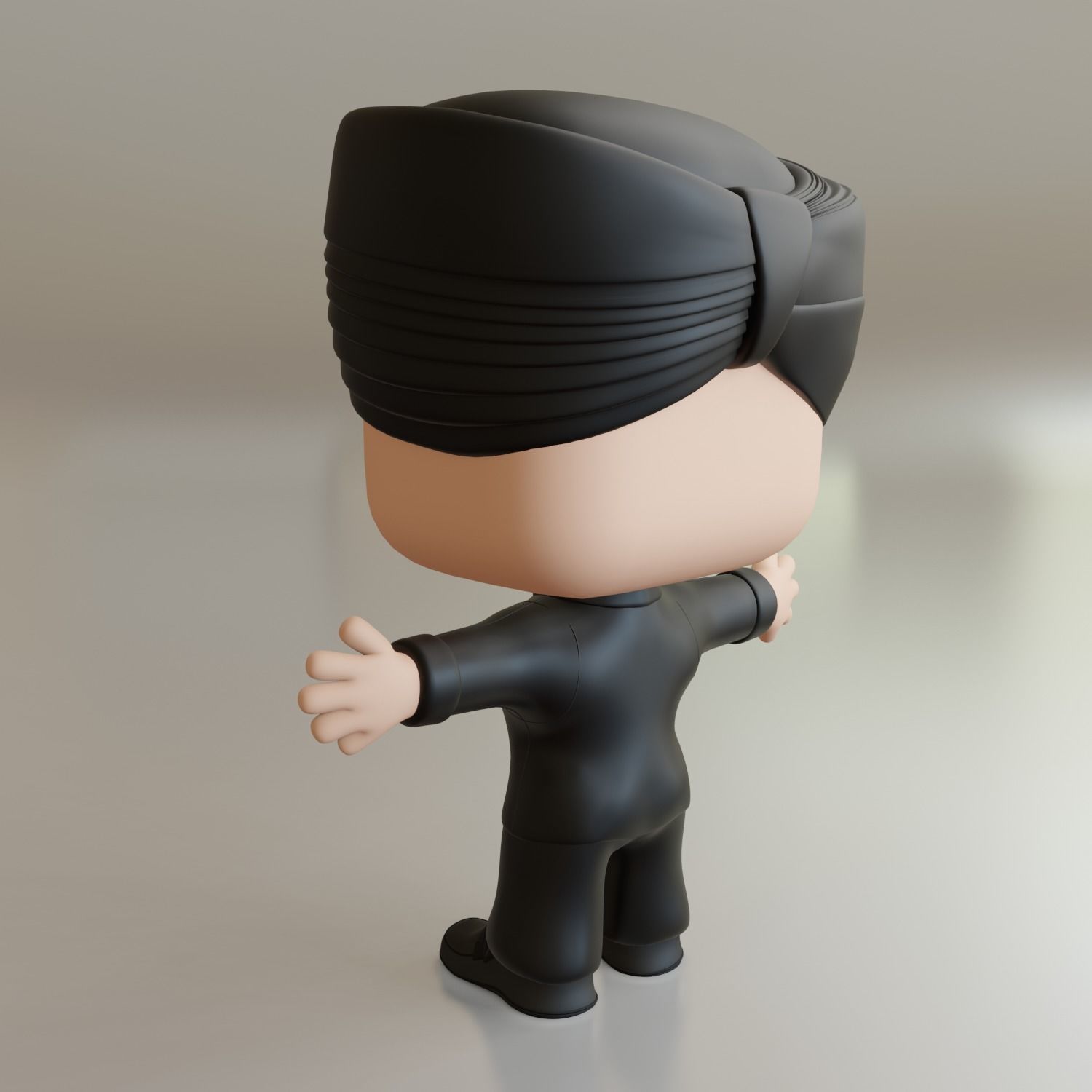 Indian Funkopop  Low-poly 3D model_9