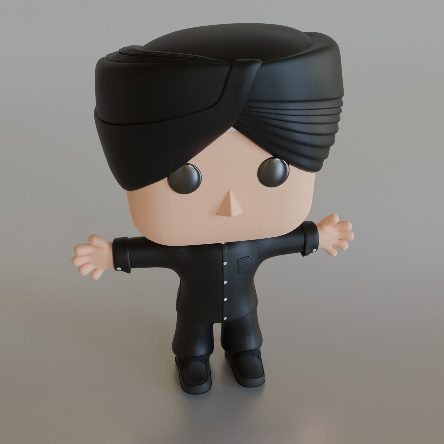 Indian Funkopop  Low-poly 3D model_8