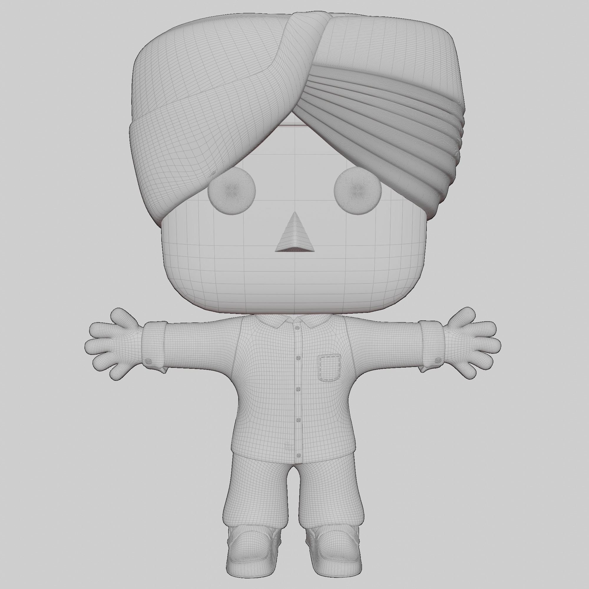 Indian Funkopop  Low-poly 3D model_14