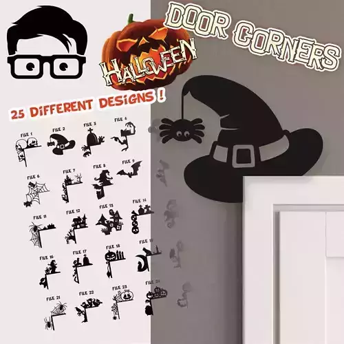 HALLOWEEN DOOR OR WINDOW CORNER - SET OF 25 MODELS 3D print model